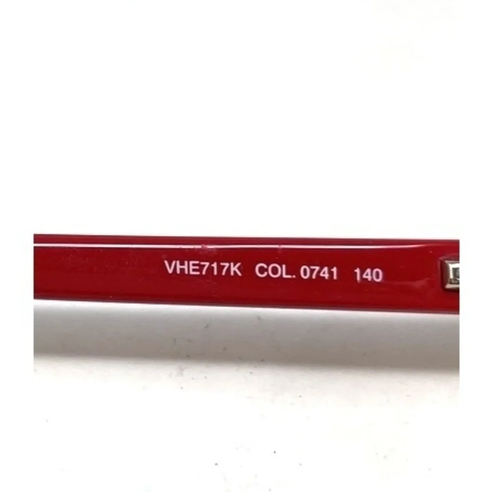 NWT Carolina Herrera VHE773 Havana Red Rectangle 54mm Eyeglasses
